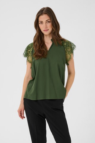 Cream Blouse 'Nola' in Green: front