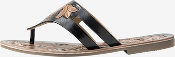 usha FESTIVAL T-Bar Sandals in Black: front