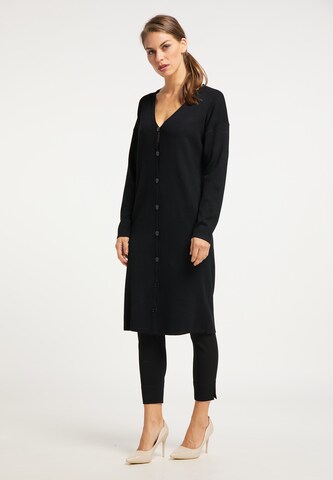 usha BLACK LABEL Knit Cardigan in Black: front