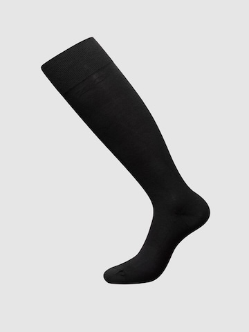 zd ZERO DEFECTS Kniestrümpfe 'Soy fiber knee socks' in Schwarz: Vorderseite