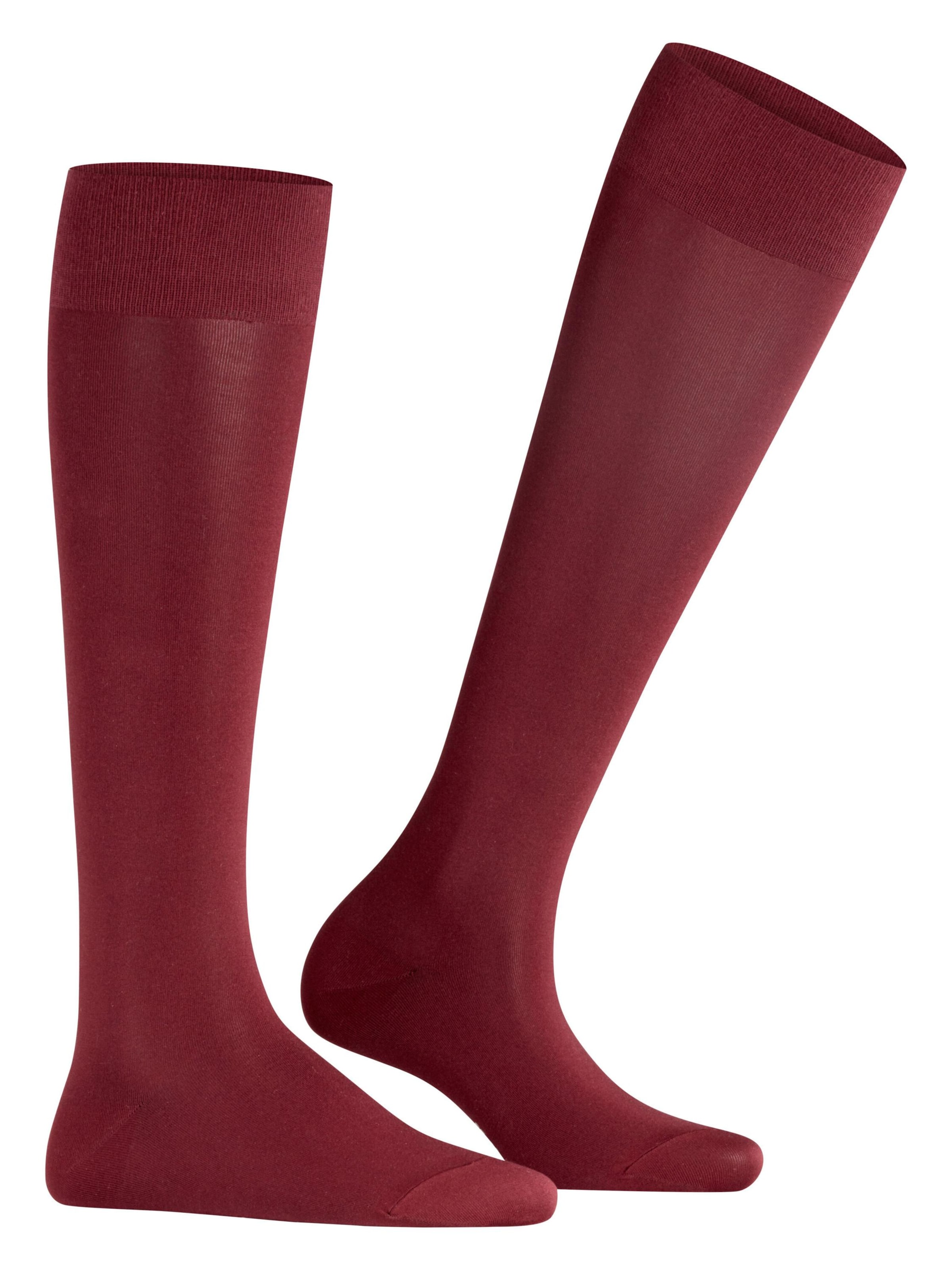 FALKE Knee High Socks 'Cotton Touch' in Red