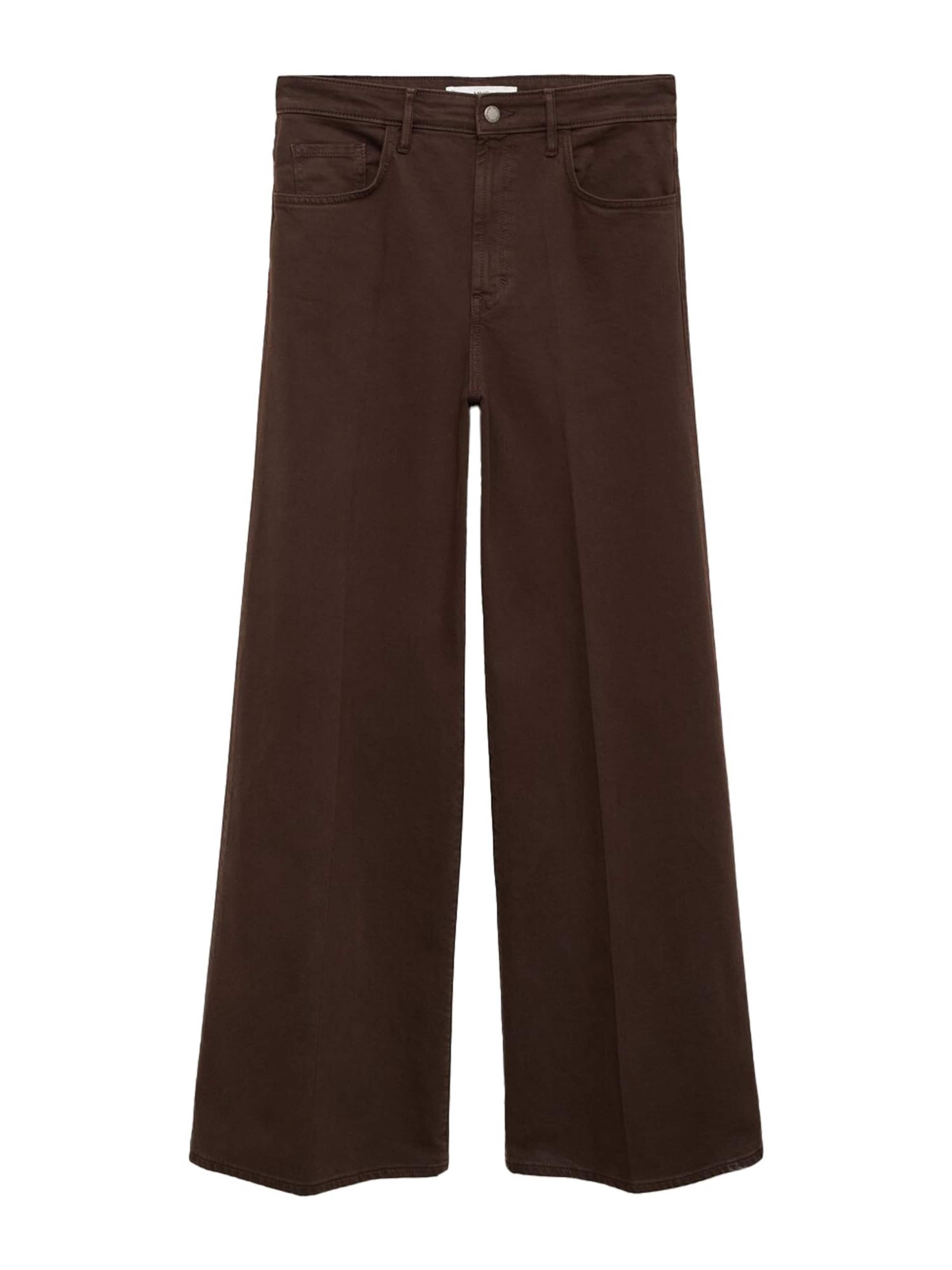 Wide leg Pantaloni cu cute 'ELISE' de la MANGO pe maro: față