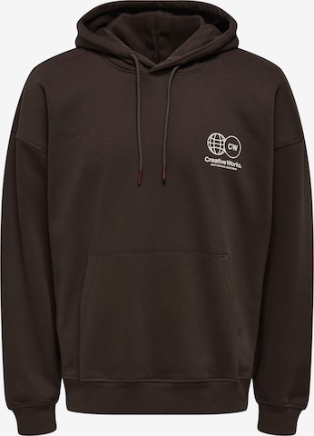 Only & Sons Sweatshirt 'ONSGALLERY' in Brown: front