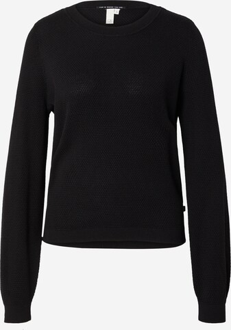 Pull-over QS en noir : devant