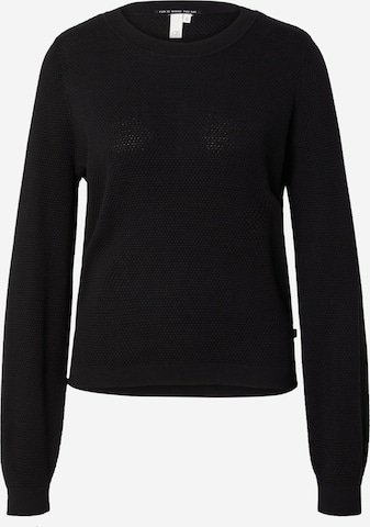 Pull-over QS en noir : devant