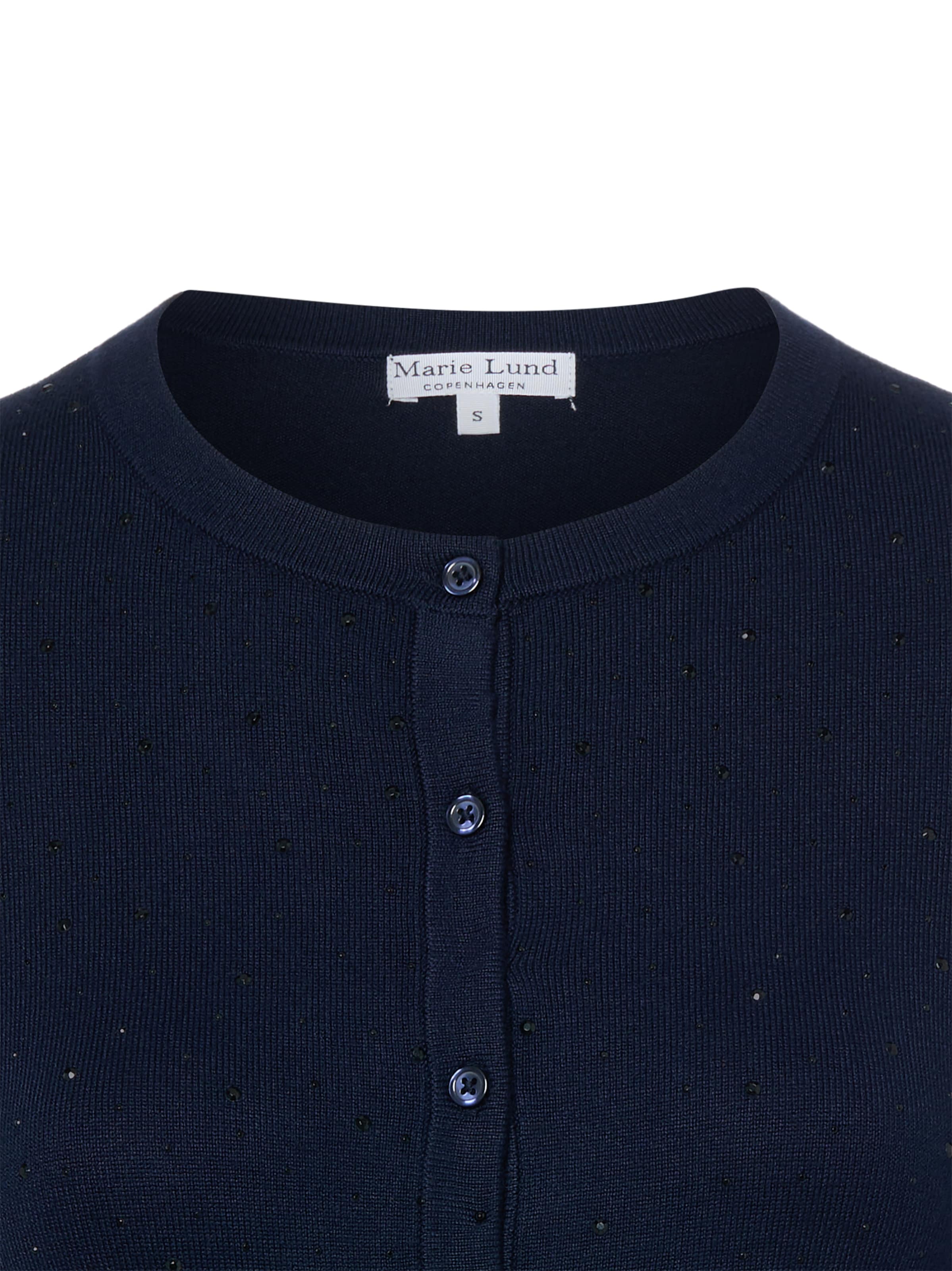 Marie Lund Gebreid vest in Blauw