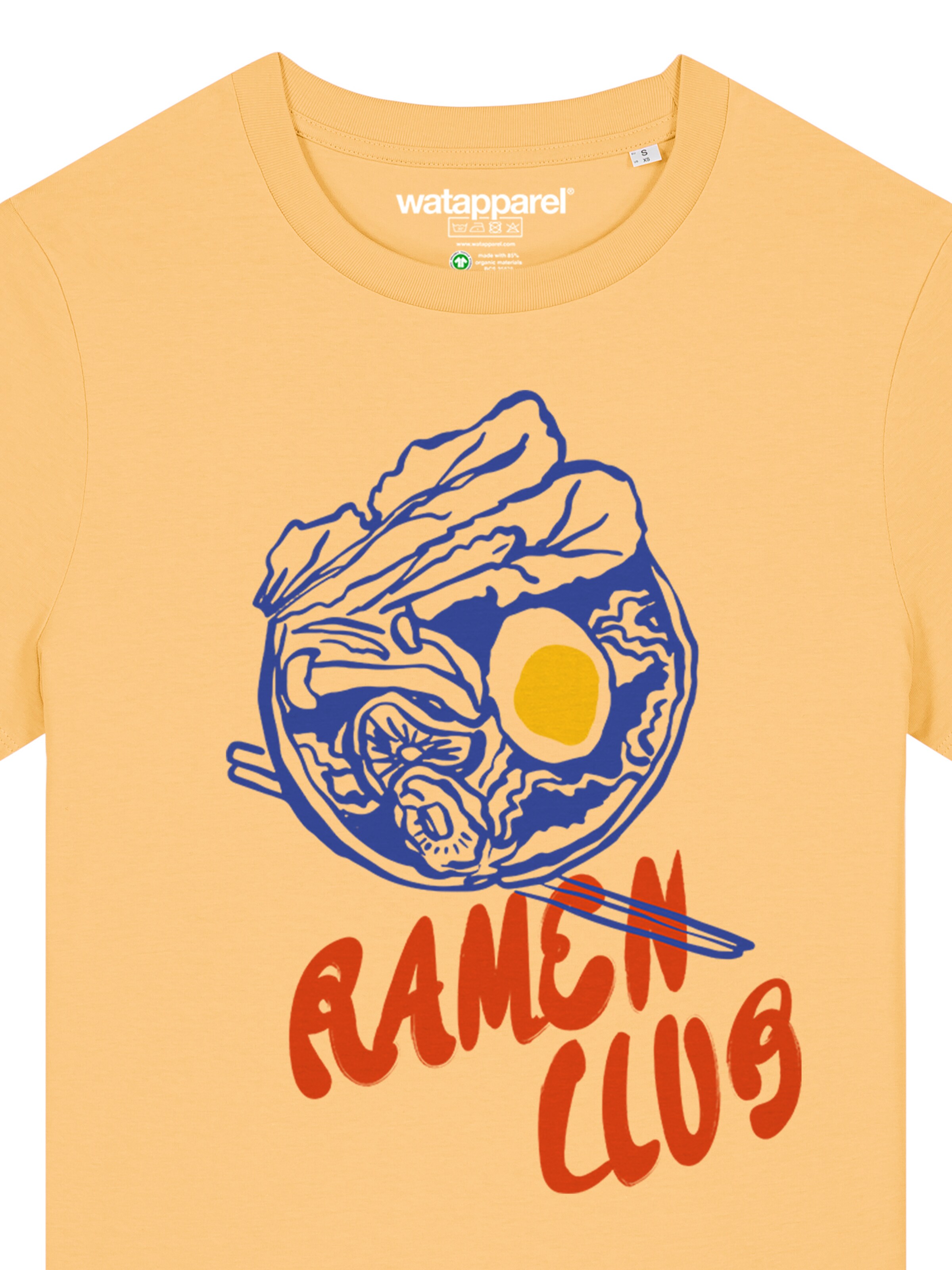T-shirt 'Ramen Club' Watapparel en jaune