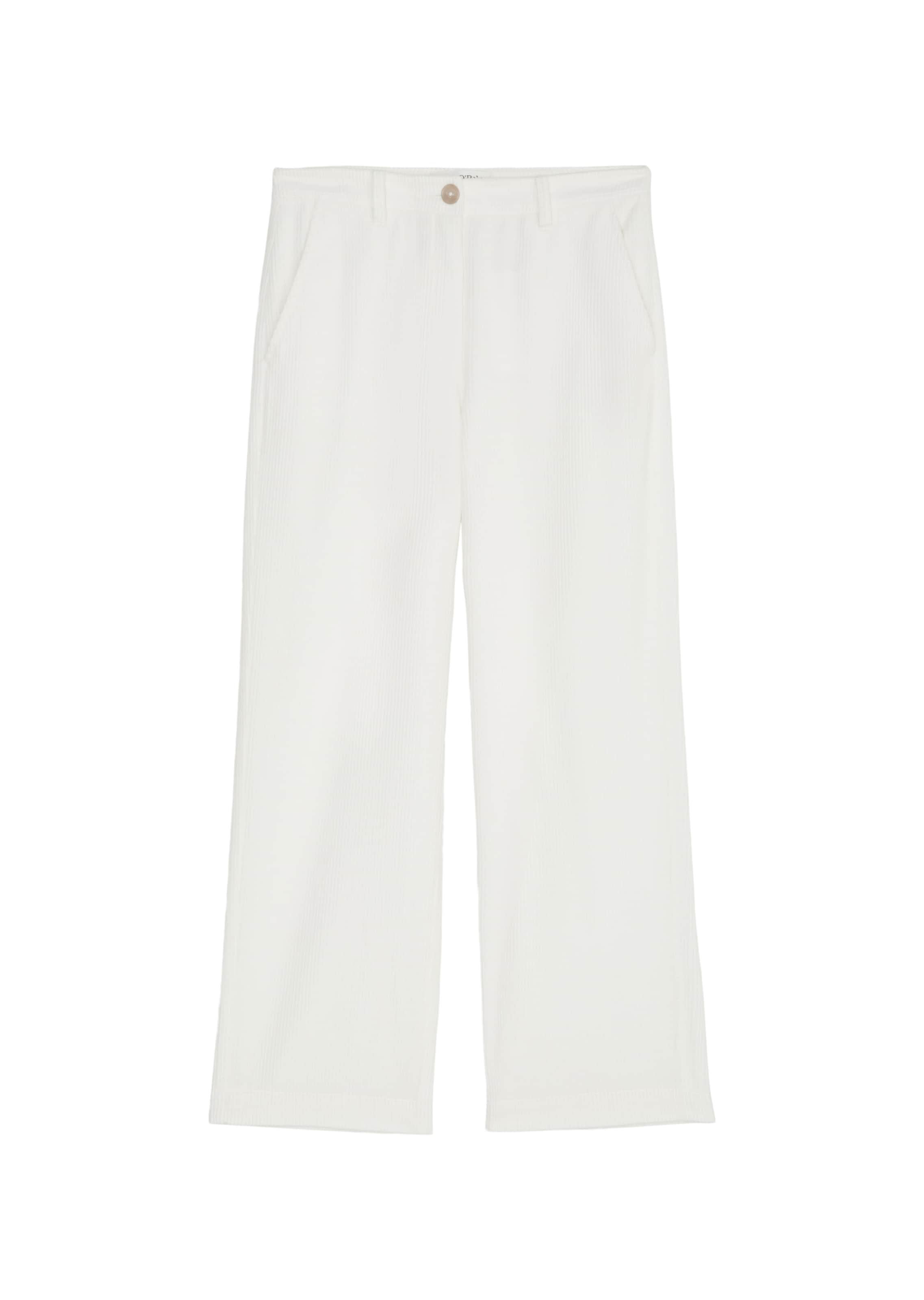 Loosefit Pantalon 'Lande' Marc O'Polo en blanc : devant