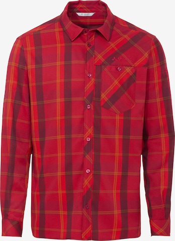 VAUDE Athletic Button Up Shirt 'Neshan' in Red: front