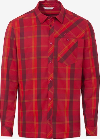 VAUDE Regular fit Athletic Button Up Shirt 'Neshan' in Red: front