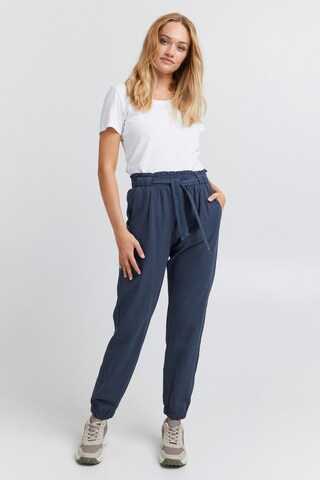 Oxmo Loose fit Pleat-Front Pants 'Lennja' in Blue