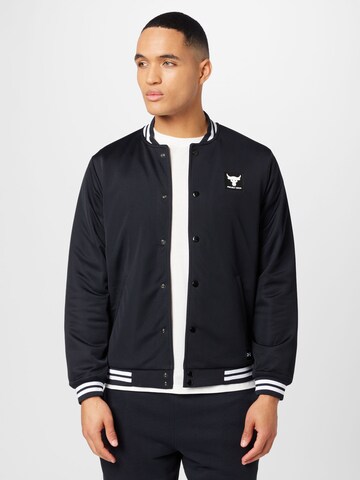 UNDER ARMOUR Trainingsjack in Zwart: voorkant