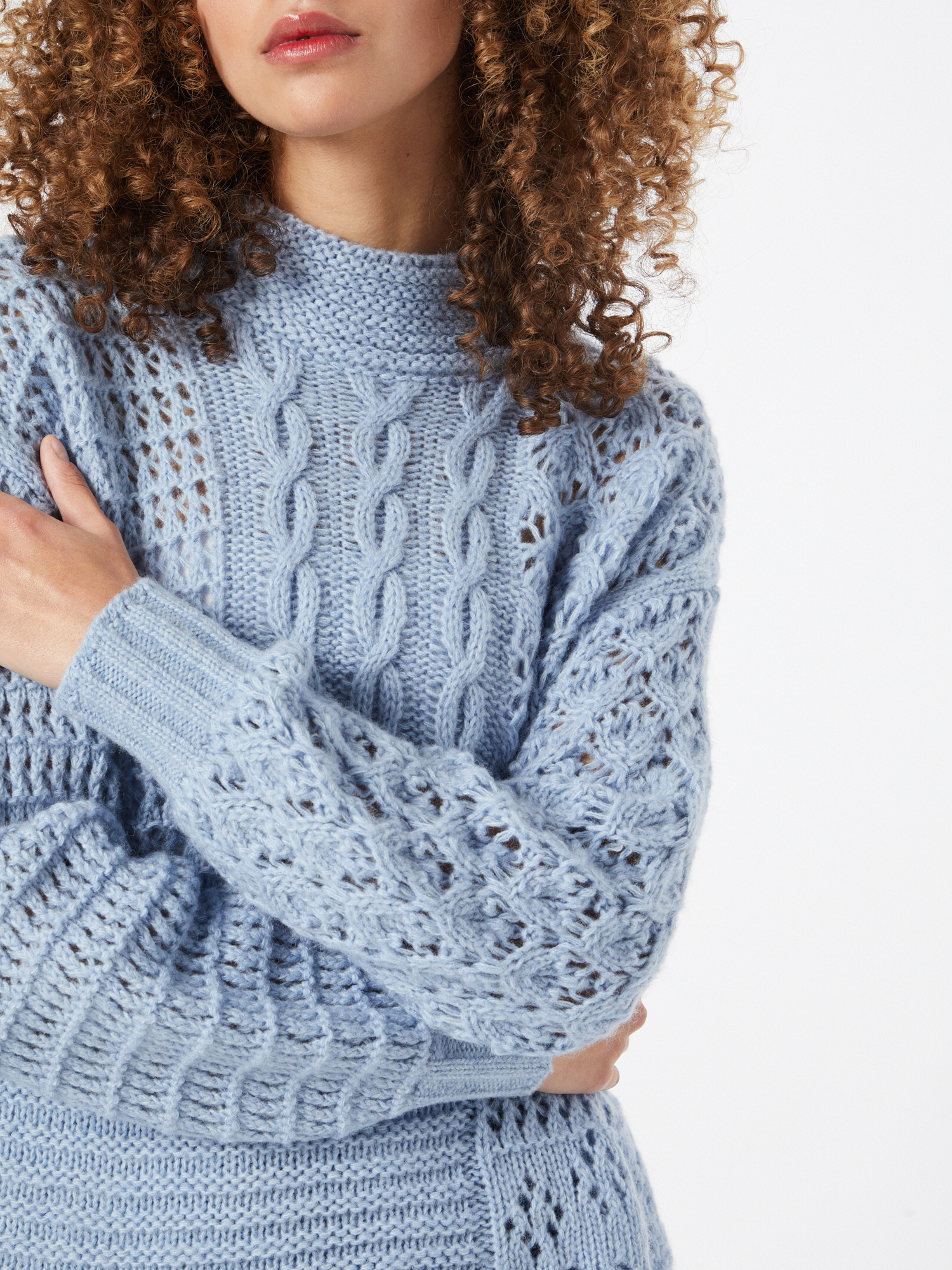 UNITED COLORS OF BENETTON Pullover in Hellblau 