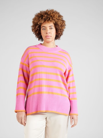 ONLY Carmakoma Sweater 'HELLA' in Pink: front