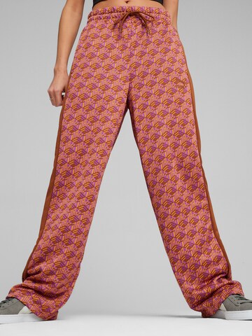 Regular Pantalon 'T7' PUMA en rose : devant