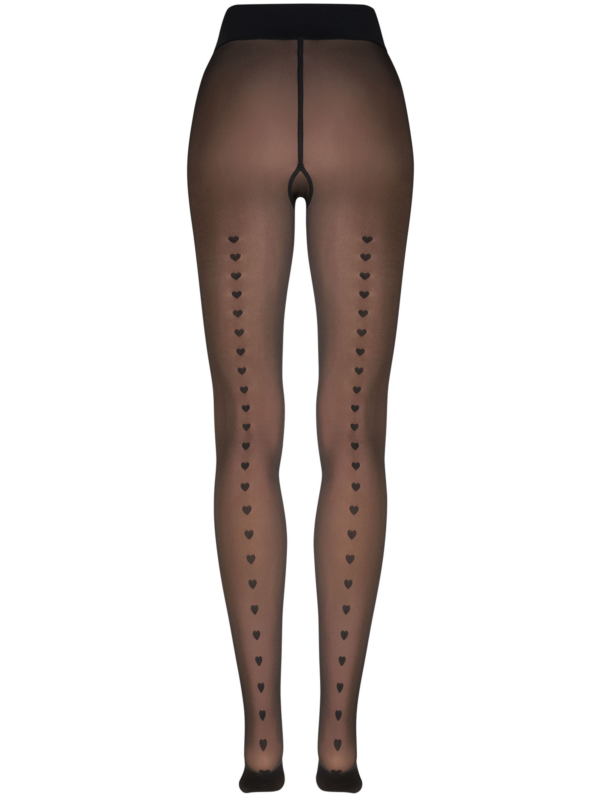 Nur Die Fijne panty ' Warm & Transparent Print ' in Zwart