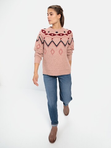 CAMEL ACTIVE Strickpullover mit Norwegermuster in Pink