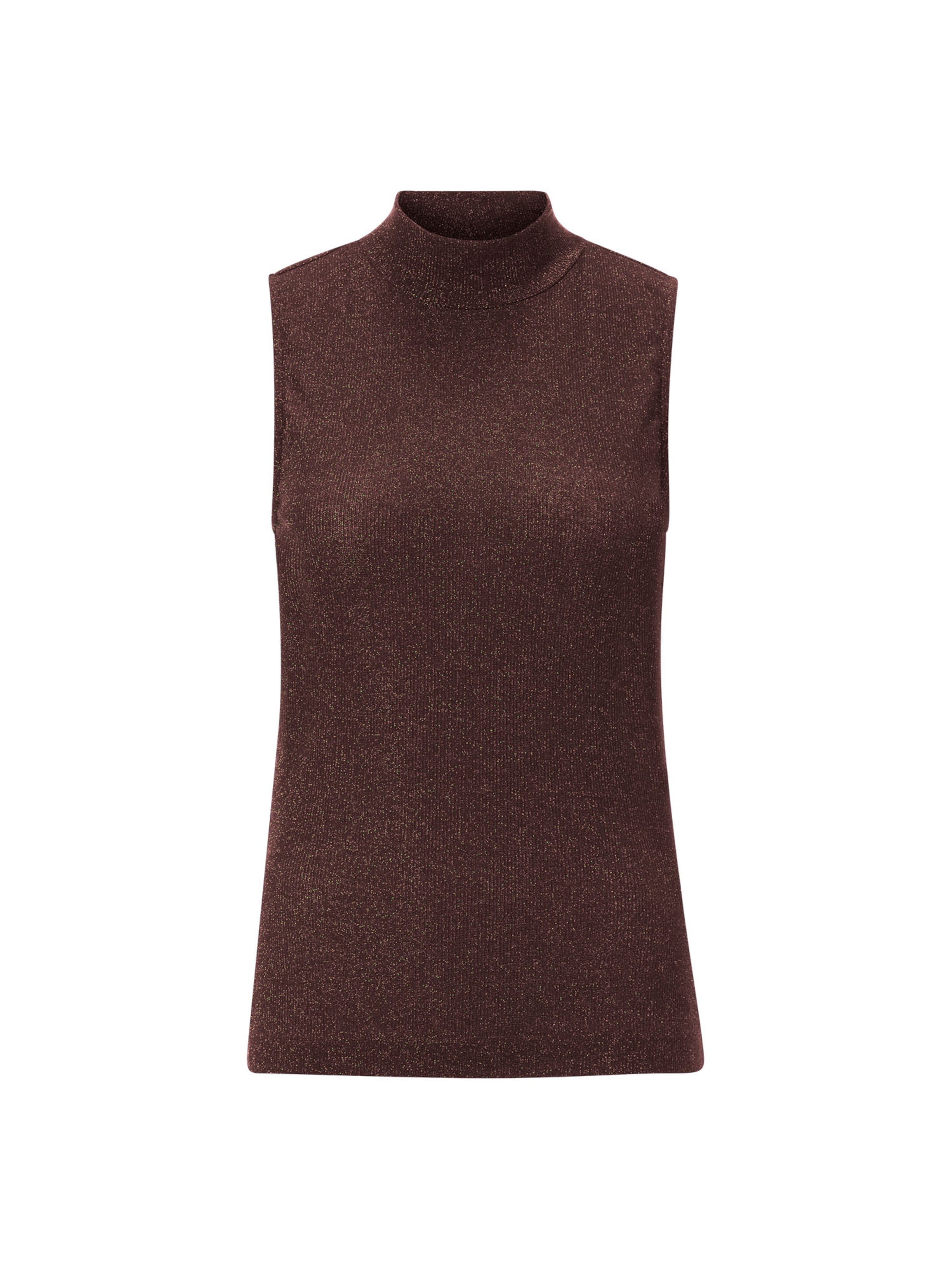 Rich & Royal Knitted Top in Brown: front