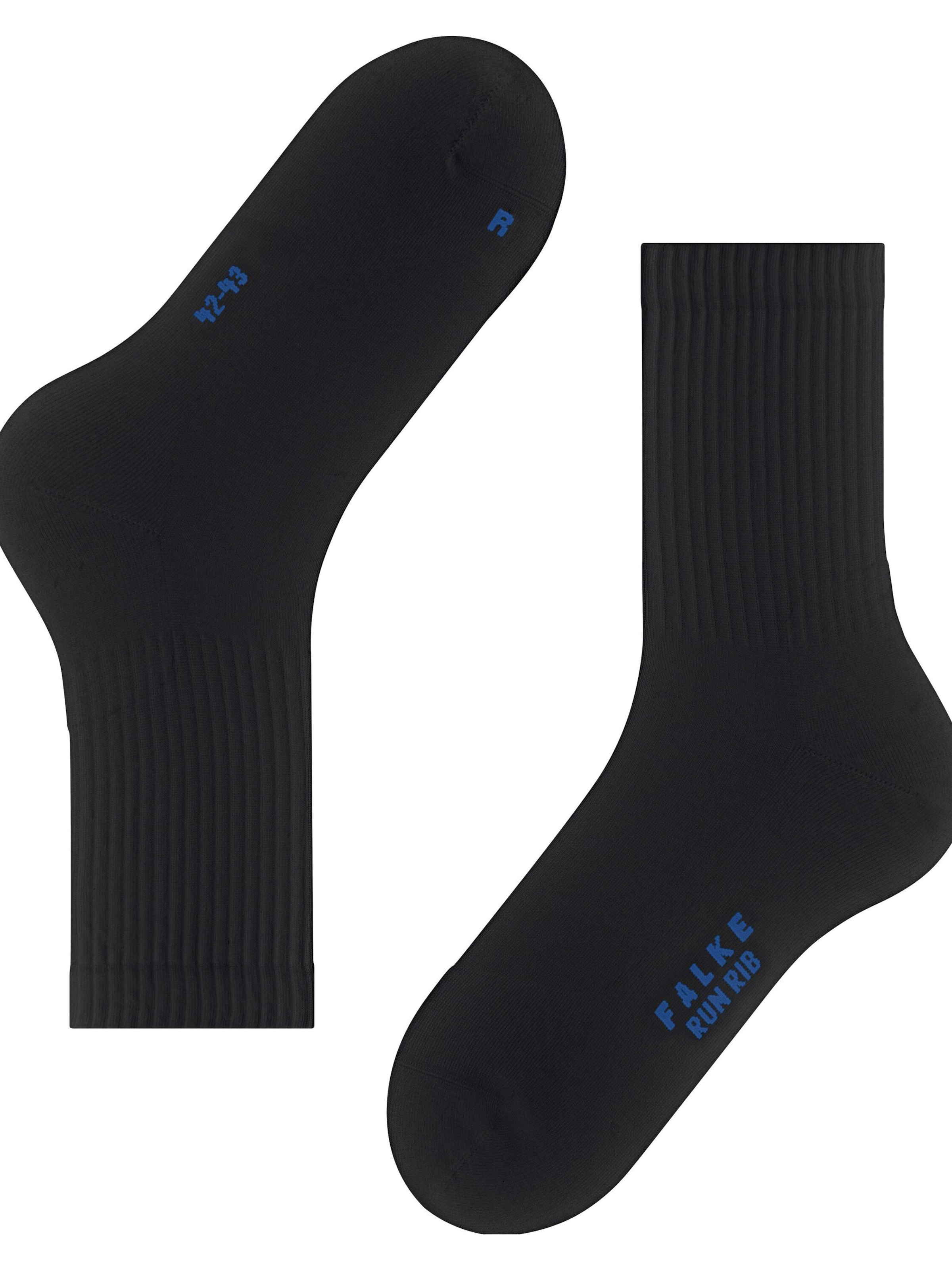 FALKE Socks 'Run Rib Crew' in Black