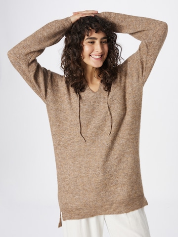 Fransa Sweater 'SANDY' in Brown: front