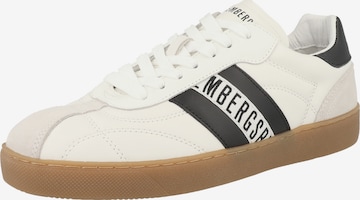 BIKKEMBERGS - Sapatilhas baixas 'Recoba' em branco: frente