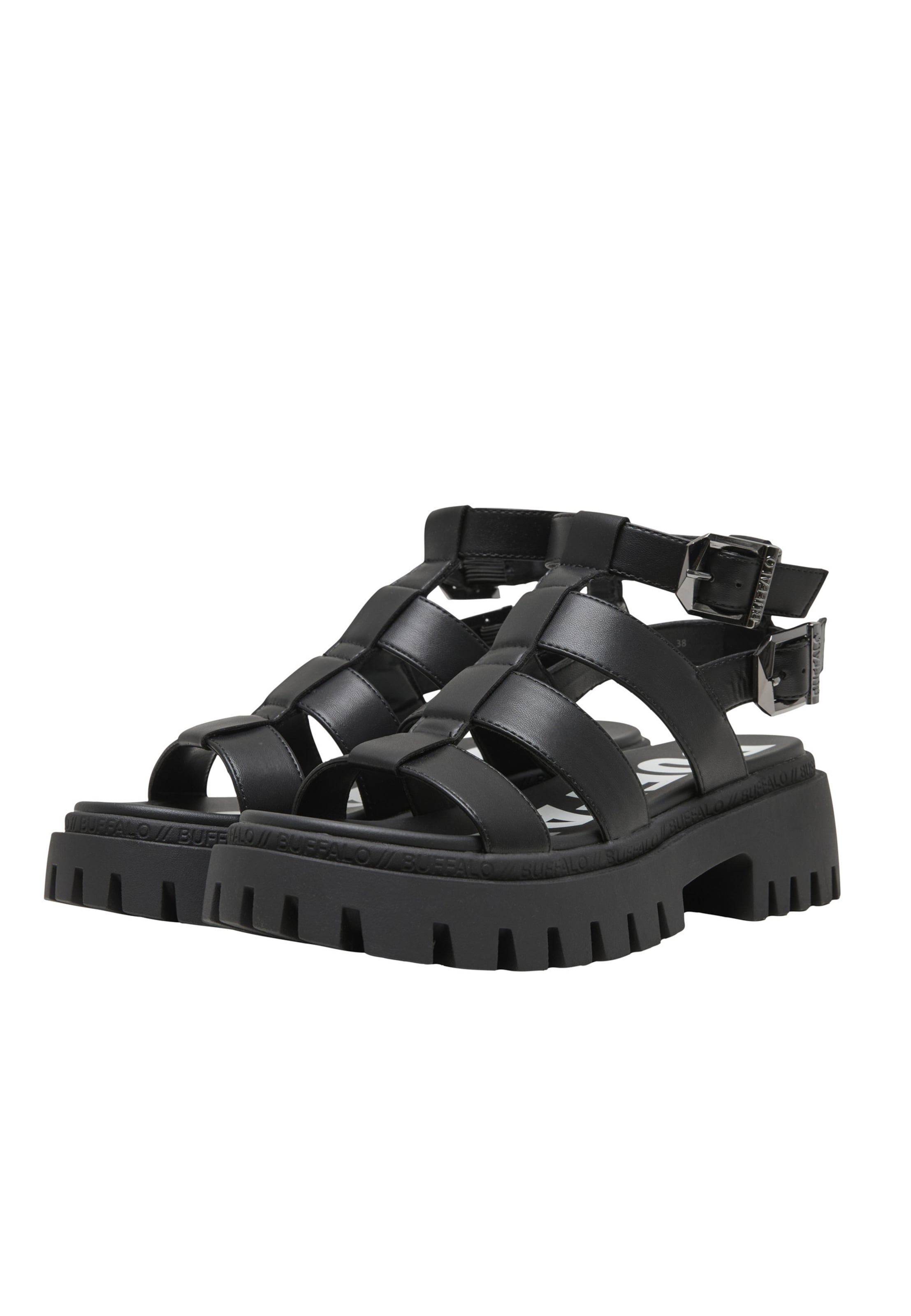 BUFFALO Sandalen met riem 'Zanos' in Zwart