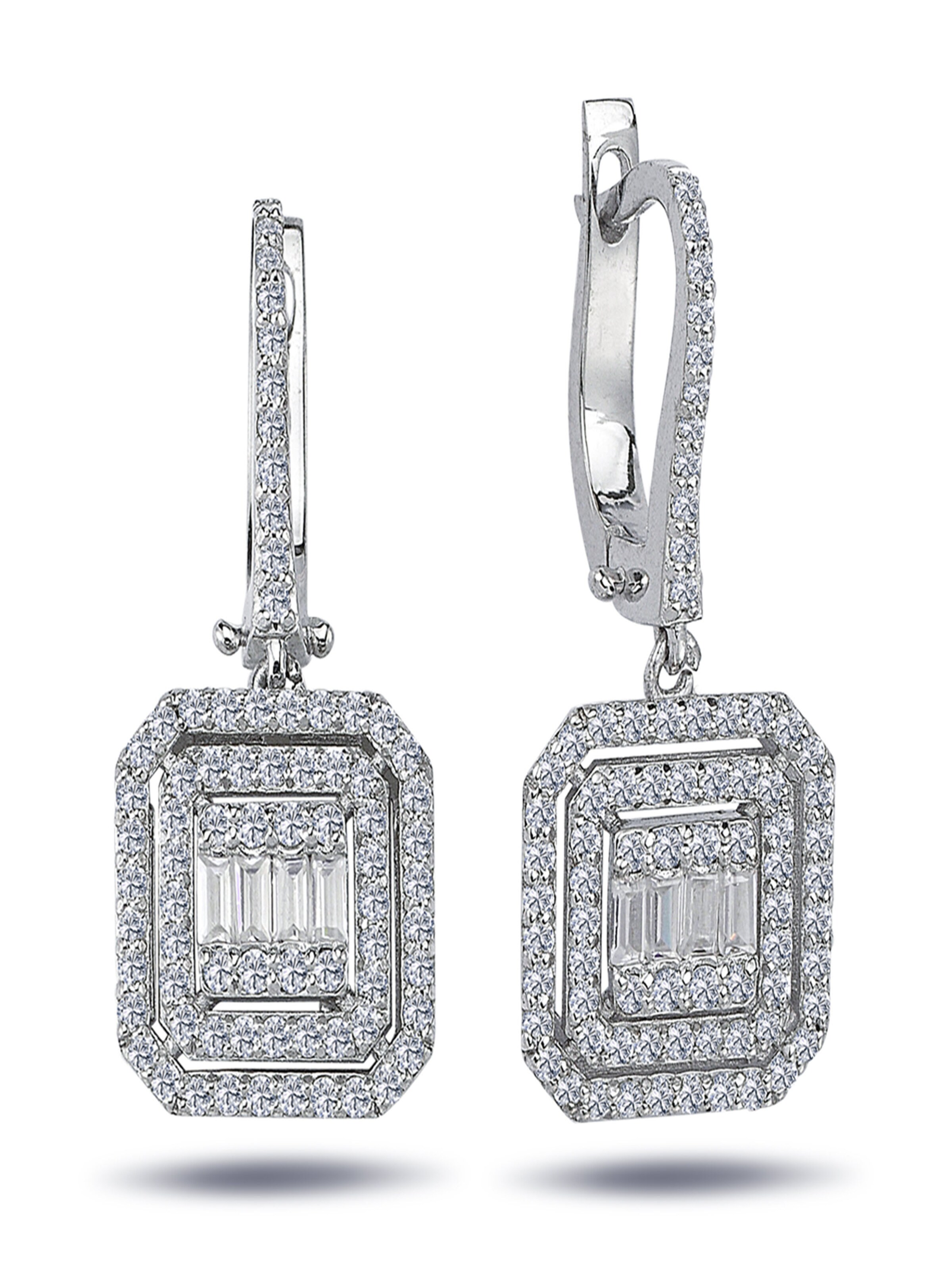 EinStein Diamant Earrings in Silver: front