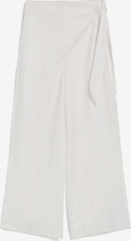 Bershka Szeroka nogawka Spodnie w kolorze biały: przód