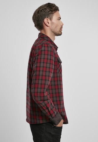 Brandit Comfort fit Button Up Shirt in Red