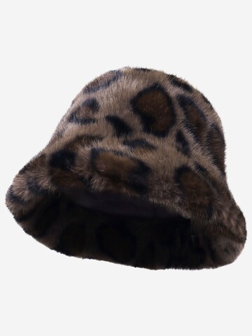 Magicshe Hat 'Leopardenmuster Fischerhut aus weichem Kunstfell' in Brown: front