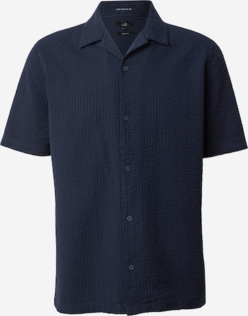 QS Comfort fit Button Up Shirt in Blue: front