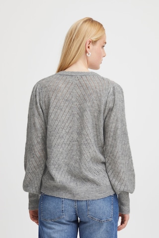 ICHI Knit Cardigan 'Kamara Ca6' in Grey