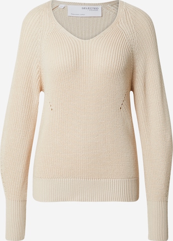 SELECTED FEMME Sweater 'Emmy' in Beige: front