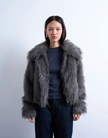 TOPSHOP Демисезонная куртка 'JULIAN' в Серый: спереди