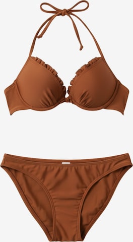 AvaMia Balconette Bikini 'Type 1' in Braun: Vorderseite