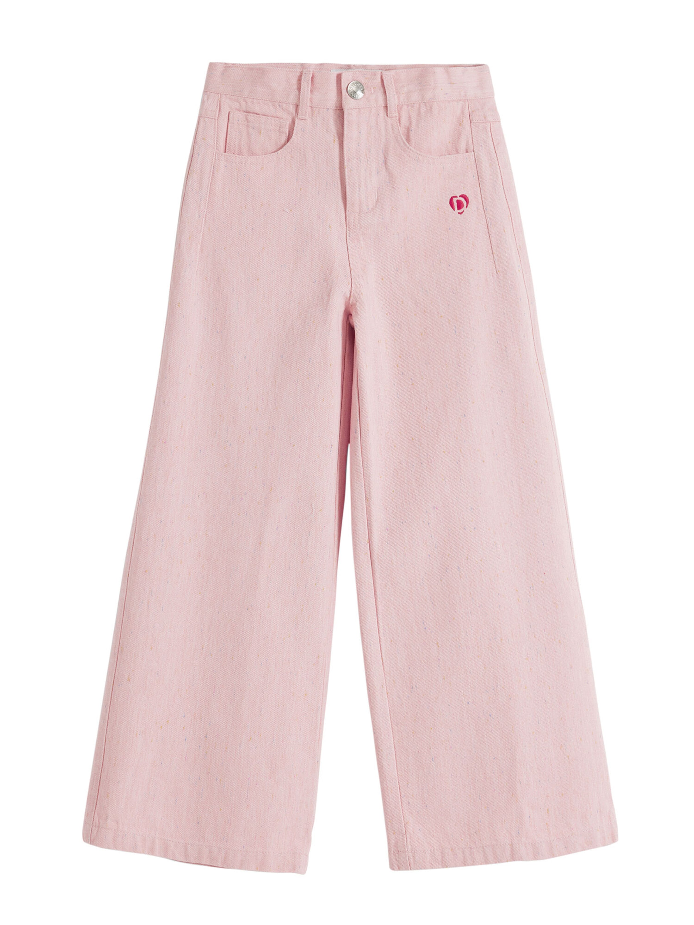 Desigual - Pierna ancha Pantalón en rosa: frente