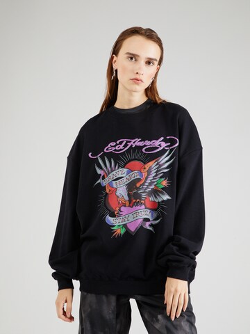 Ed Hardy Sweatshirt 'BRAVE HEART' in Black: front