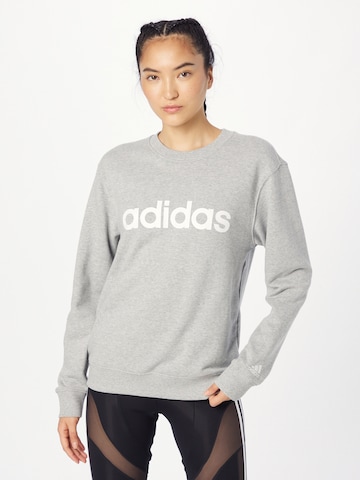 ADIDAS SPORTSWEAR Sport sweatshirt 'Essentials Linear French Terry' i grå: framsida