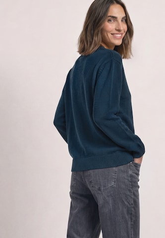 STREET ONE Langarm Pullover mit V-Ausschnitt in Blau