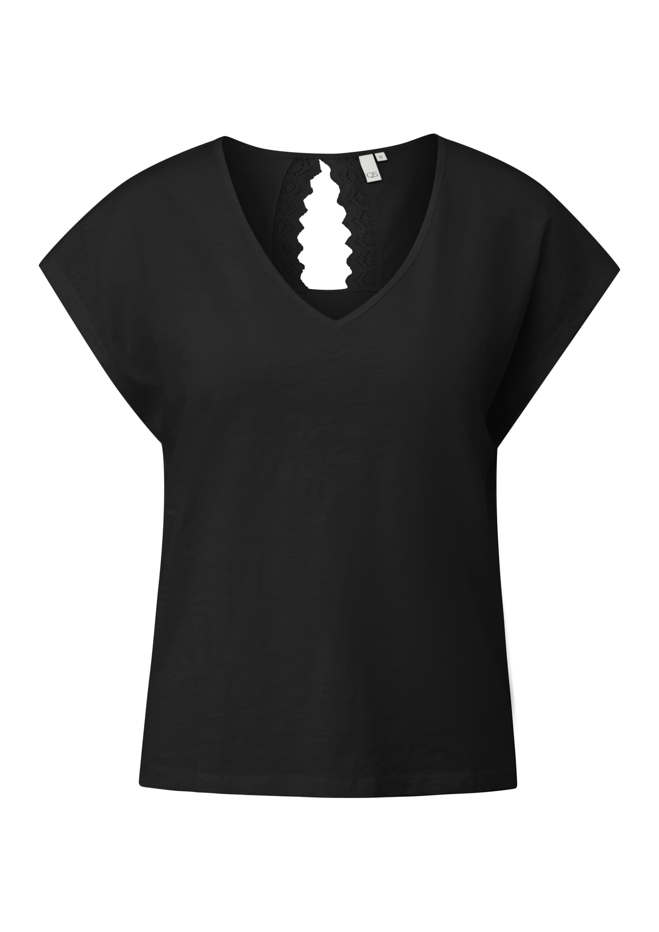QS T-Shirt in Schwarz: Vorderseite