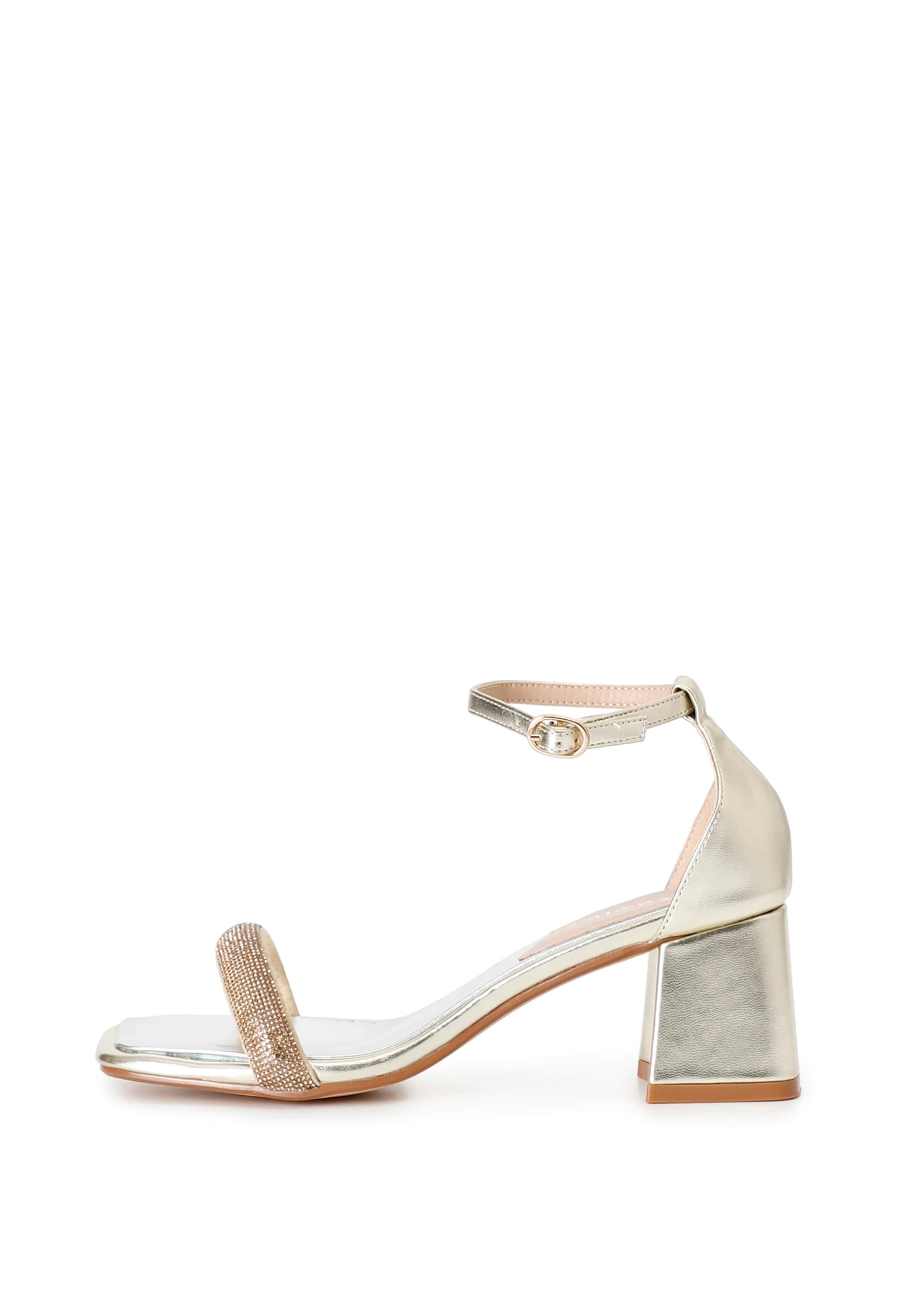 Sandalo di CAFè NOIR in oro: frontale