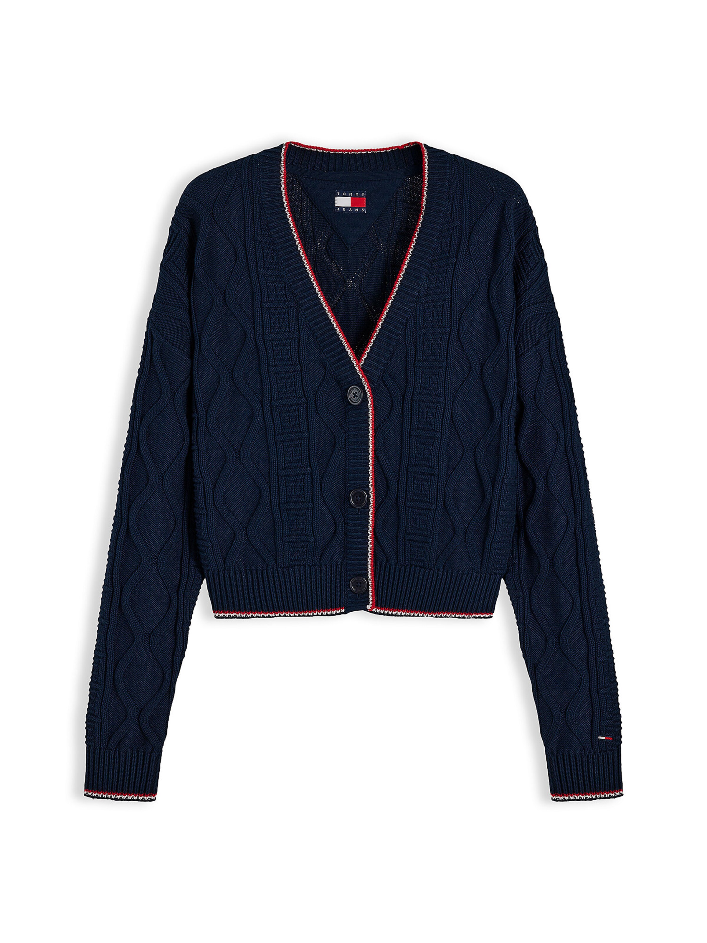 Tommy Jeans Gebreid vest in Blauw: voorkant