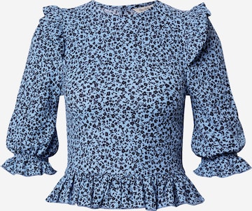 Miss Selfridge Blouse 'Ditsy' in Blauw: voorkant