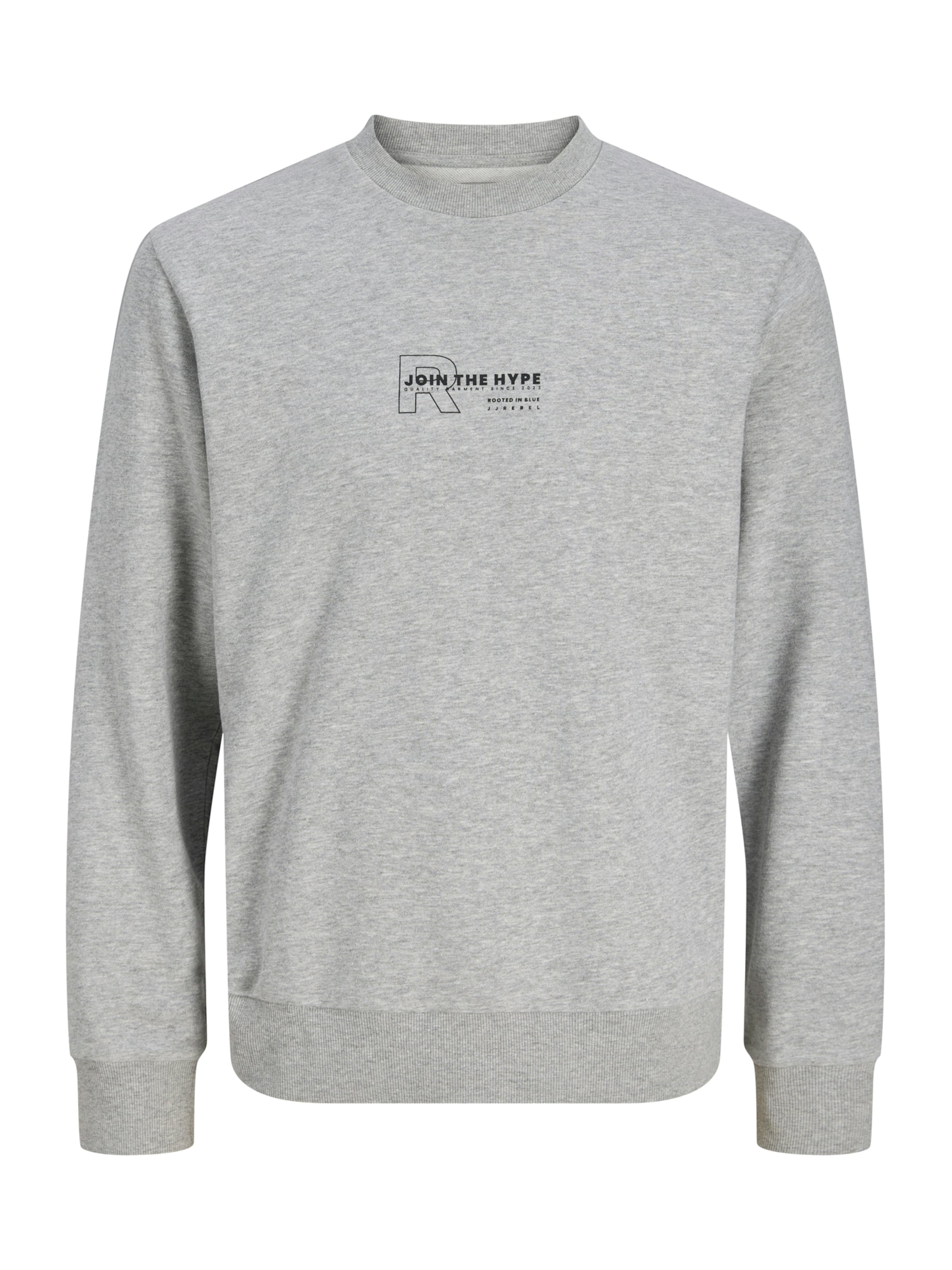 JJ Rebel Свитшот 'JREBZAKI' в Серый: спереди