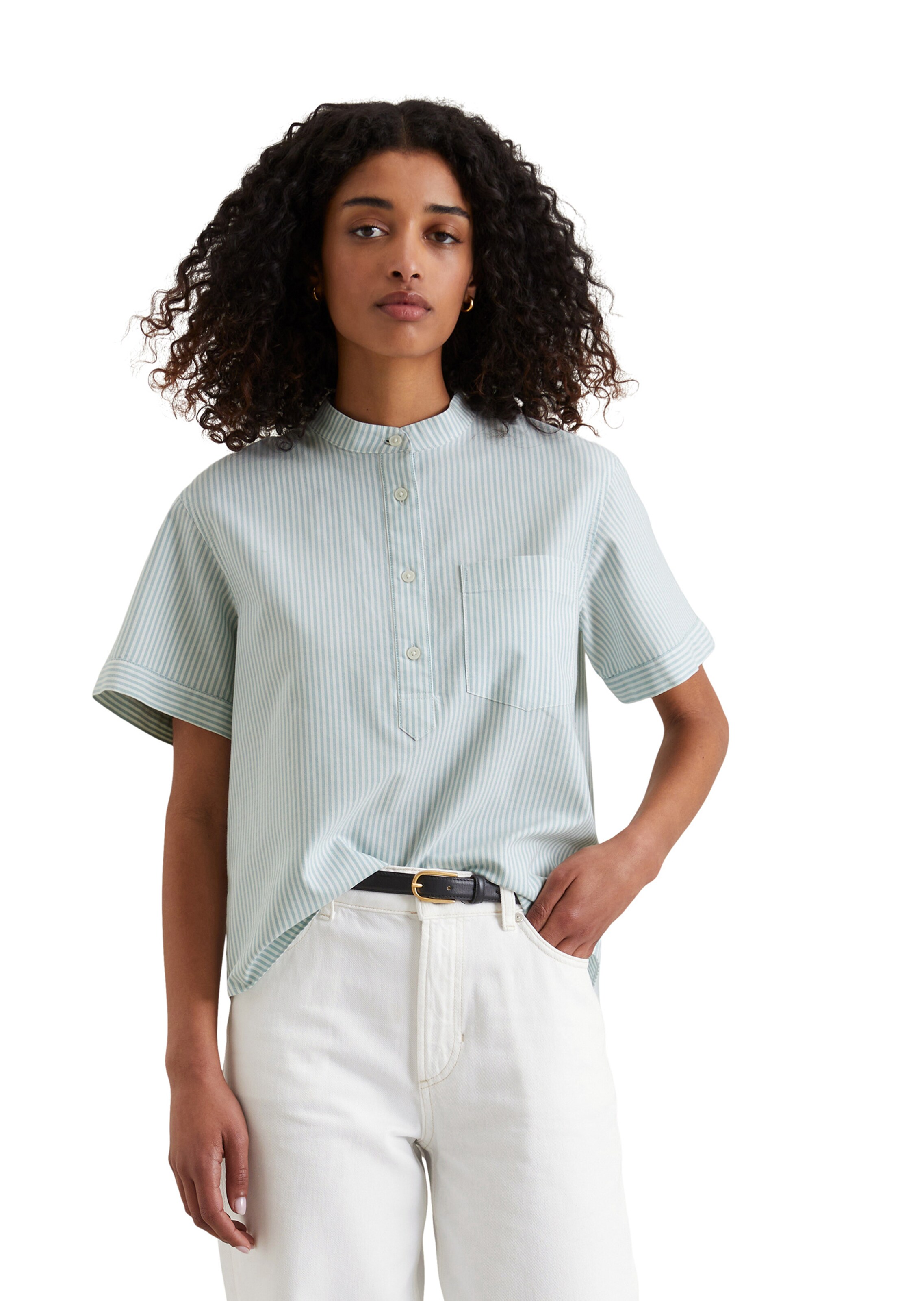 Marc O'Polo DENIM Blouse in Blauw: voorkant