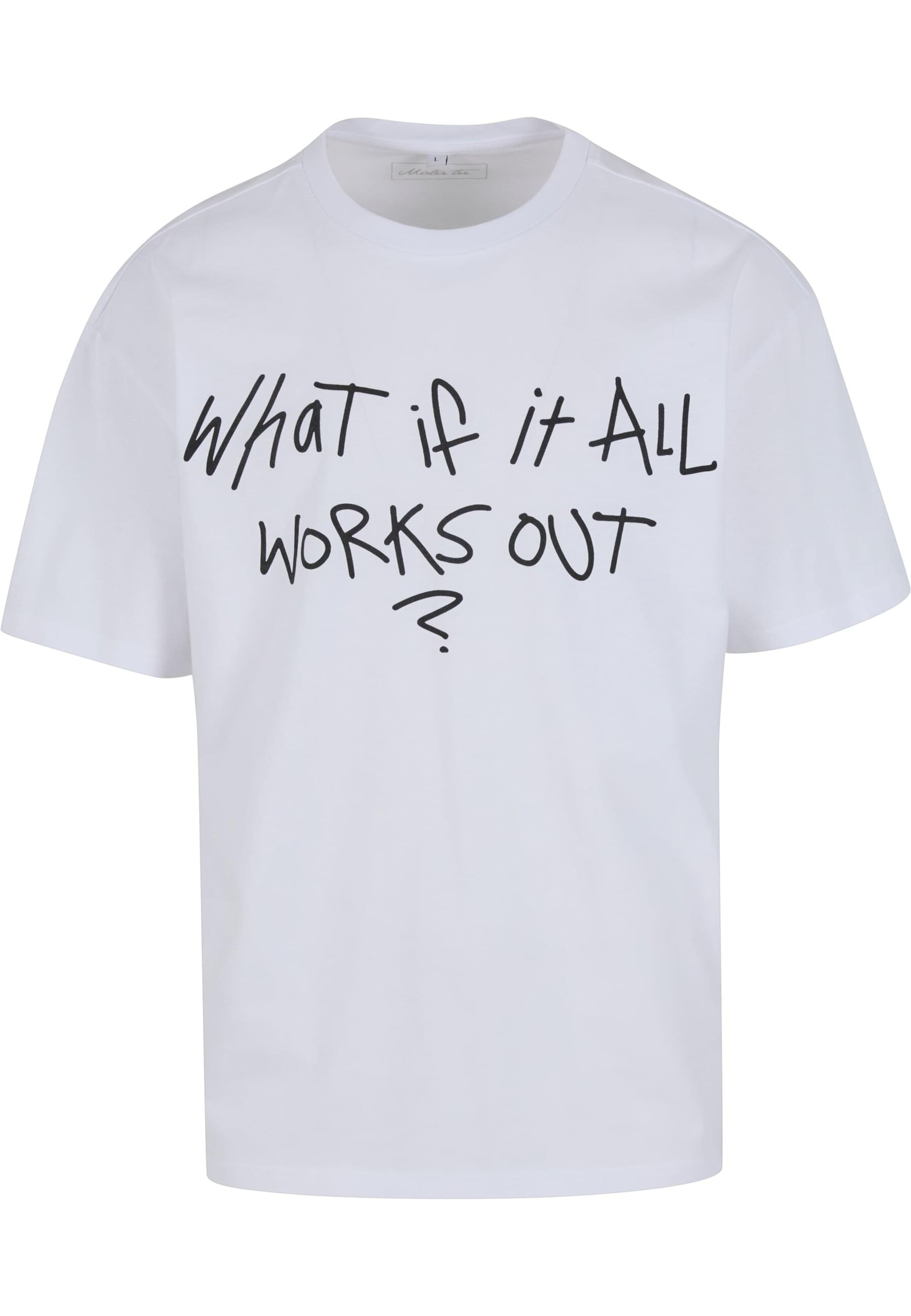 Mister Tee Shirt 'It All Works Out Wording' in Wit: voorkant