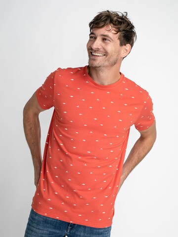 Petrol Industries T-Shirt 'Mini Fish' in Rot: Vorderseite
