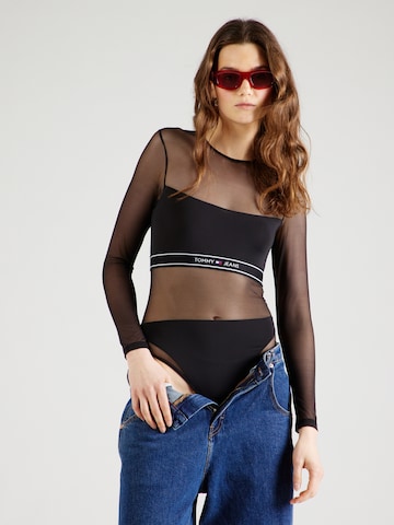 Body a maglietta di Tommy Jeans in nero: frontale