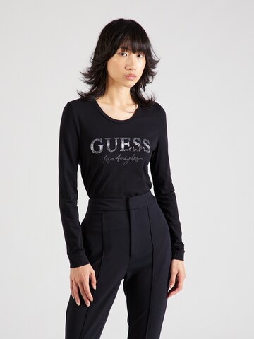 GUESS - Camiseta en negro: frente