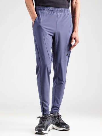 ADIDAS PERFORMANCE Tapered Sportbroek 'Designed for Training' in Blauw: voorkant